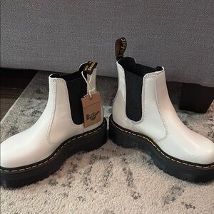 Dr. Martens White Chelsea Boots size 7 new!